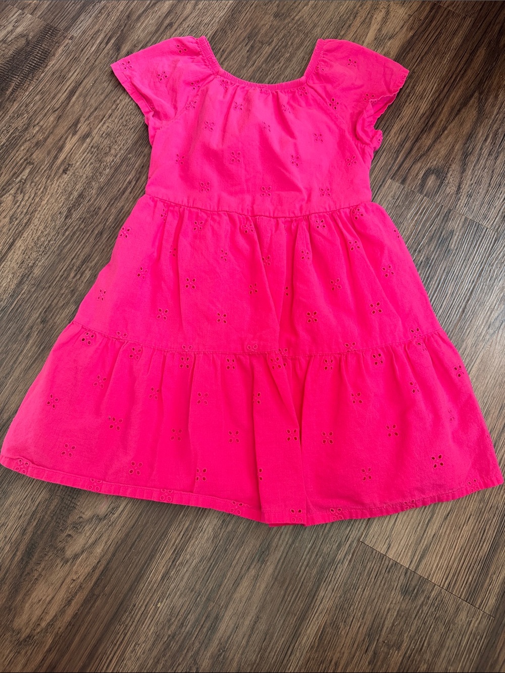Carter's Hot Pink Eyelet Tiered Cotton Dress